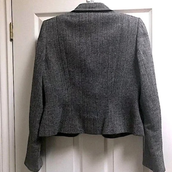 Tahari Suit Black & White Herringbone Blazer Jacket - Picture 3 of 15